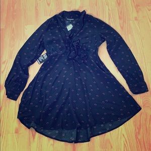 Express S, short black dress with neck tie